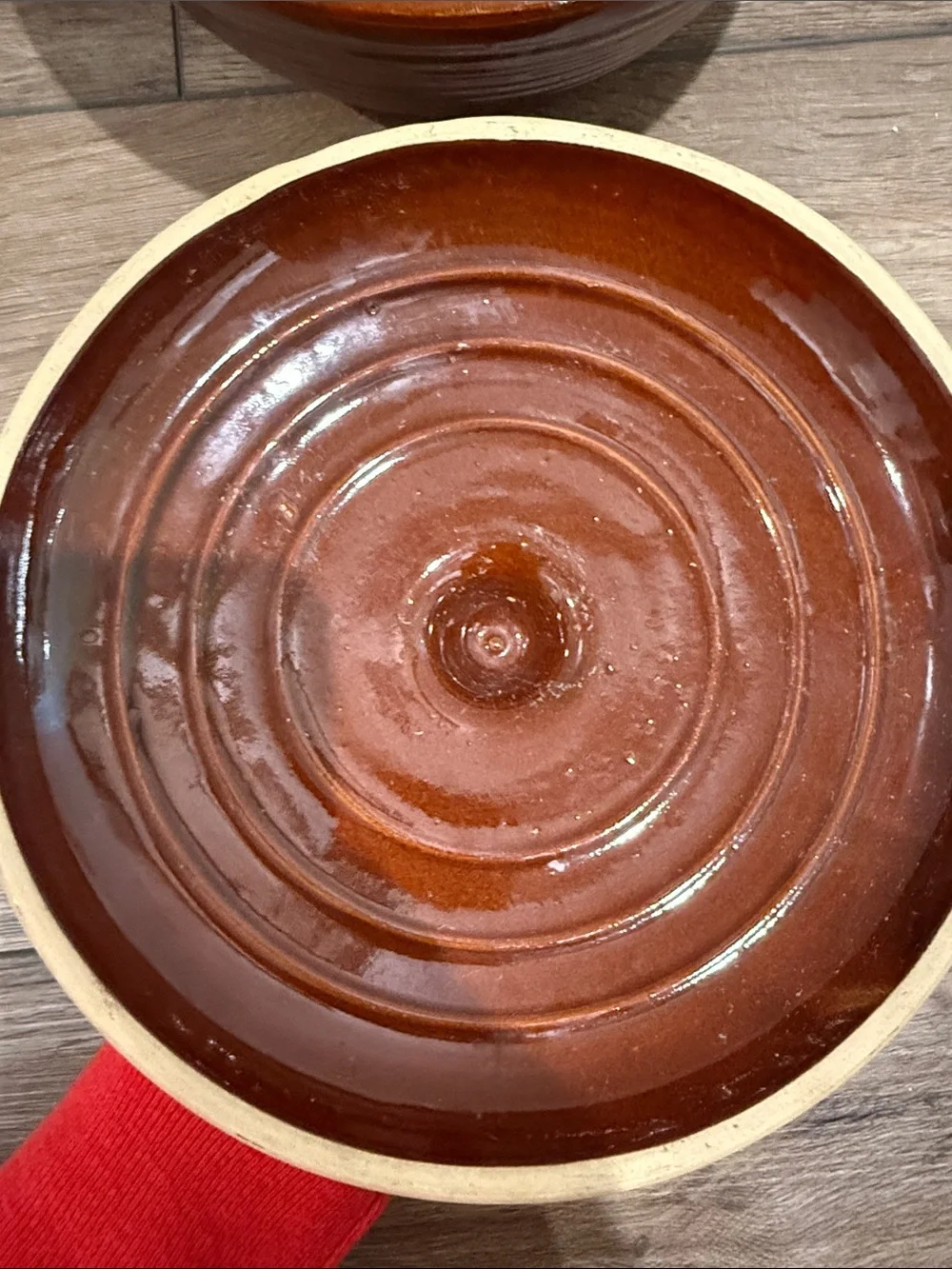 Western Monmouth Bean Pot Brown Stoneware Ribbed Bowl With Lid Vintage